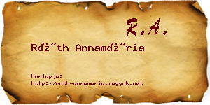 Róth Annamária névjegykártya